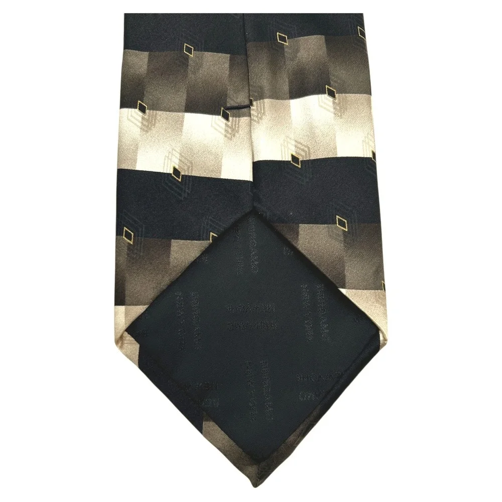Bergamo New York X-Long Silk Geometric Square Diamond Pattern Necktie 65
